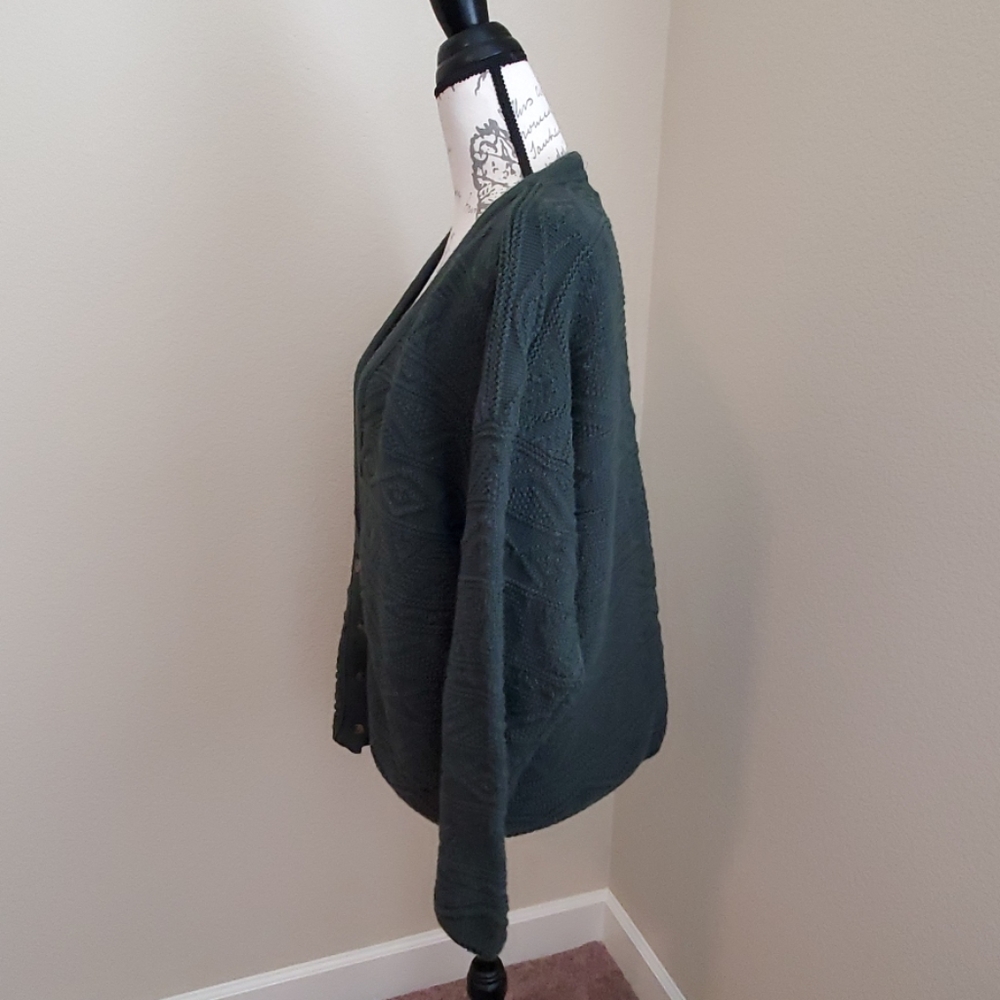 Forest green cardigan. Large - Picture 2 of 4